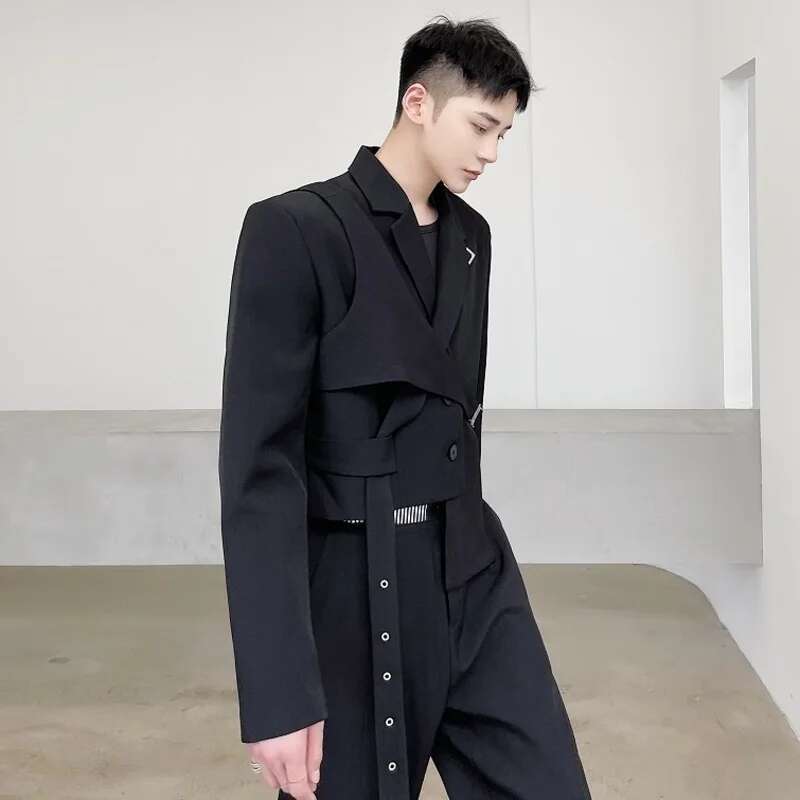 LUZHEN Original Asymmetric Spl - Street Fashion Men 2025 ulasan dan harga