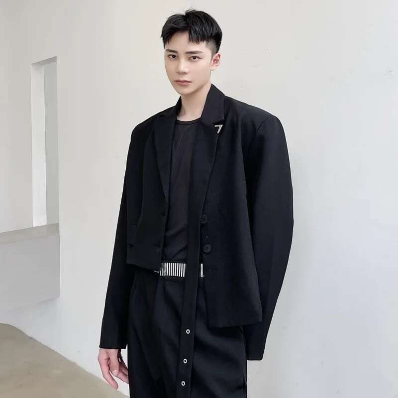 LUZHEN Original Asymmetric Spl - Street Fashion Men 2025 ulasan dan harga